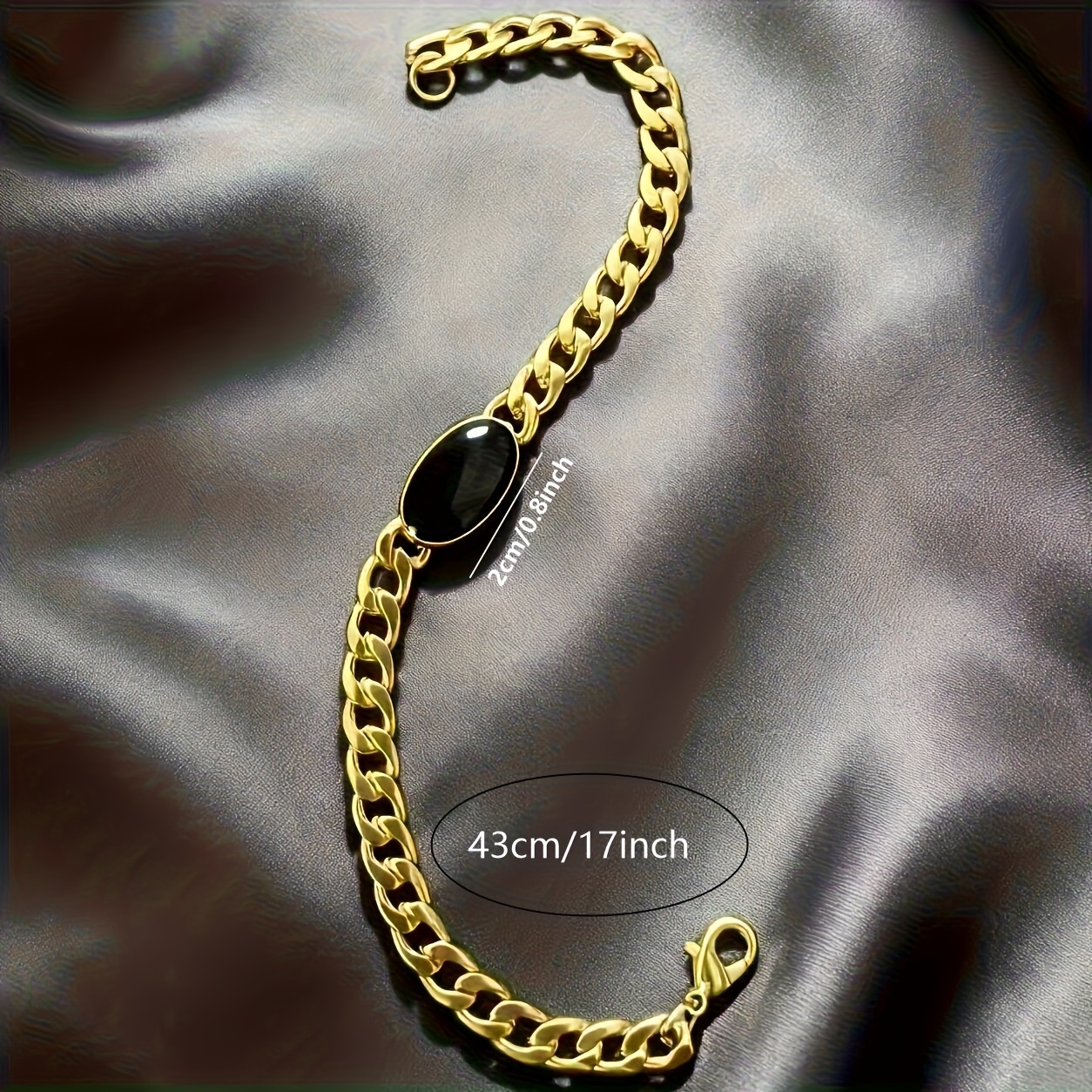 Trendy Black Oval Stainless Steel Ladies Necklace